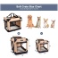 Beige - JESPET Soft Pet Crates Kennel, 3 Door Soft Sided Folding Travel Pet Carrier with Straps and Fleece Mat for Dogs, Cats, Rabbits, Indoor/Outdoor Use with Grey, Blue & Beige, Black - 36