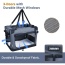 Grey - JESPET Soft Pet Crates Kennel, 3 Door Soft Sided Folding Travel Pet Carrier with Straps and Fleece Mat for Dogs, Cats, Rabbits, Indoor/Outdoor Use with Grey, Blue & Beige, Black - 36