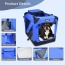 Blue - JESPET Soft Pet Crates Kennel, 3 Door Soft Sided Folding Travel Pet Carrier with Straps and Fleece Mat for Dogs, Cats, Rabbits, Indoor/Outdoor Use with Grey, Blue & Beige, Black - 30