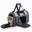 Blue Grey - JESPET Soft-Sided Kennel Pet Carrier for Small Dogs, Cats, Puppy, Airline Approved Cat Carriers Dog Carrier Collapsible, Travel Handbag & Car Seat - 16