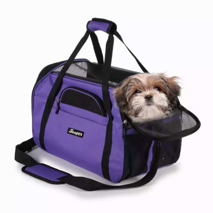 Purple - JESPET Soft-Sided Kennel Pet Carrier for Small Dogs, Cats, Puppy, Airline Approved Cat Carriers Dog Carrier Collapsible, Travel Handbag & Car Seat - 19\