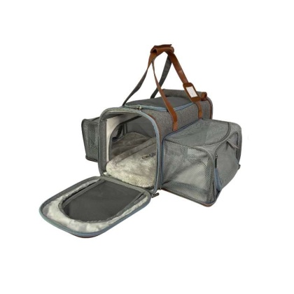 Platinum Gray - Mr. Peanut\'s Gold Series Big Apple Size Double Expandable Pet Carrier -