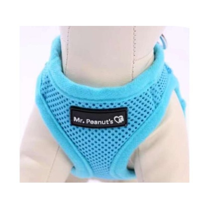 Blue - Mr. Peanut\'s PupTrek Small Dog/Cat Soft Mesh Step In Harness Vest - XLarge