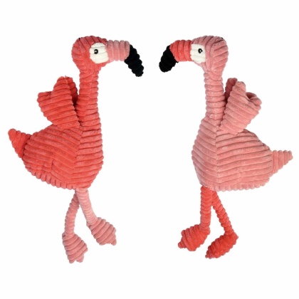Multipet Corduroy Flamingo Plush Dog Toy 17\