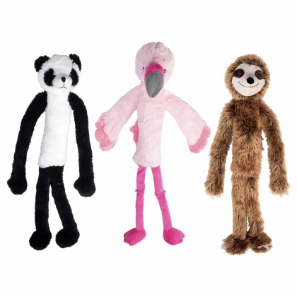 Multipet Swingin\' Slevins Plush Dog Toy Assorted Animals 27\