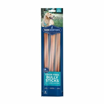 Barkworthies Bully Stick - Odor Free  - 12\'\' (3-Pack SURP)