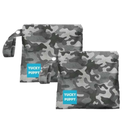 Gray - Gray Camo Dog Poop Bag Holders, Standard Size - 6.75x6.25
