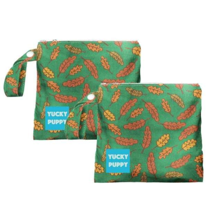 Green/Red/Orange - Fall Leaves Dog Poop Bag Holders, Standard Size - 6.75x6.25