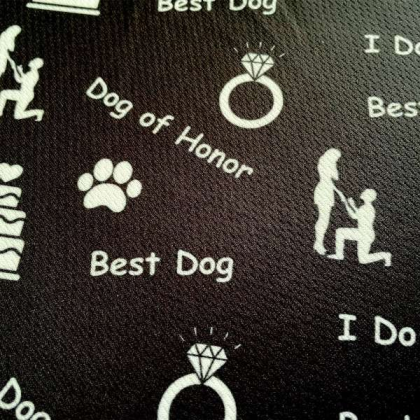 Dog of Honor Wedding Black - Cutie Ties Tie On Dog Bandana - Large