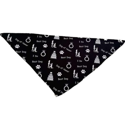 Dog of Honor Wedding Black - Cutie Ties Tie On Dog Bandana - Small