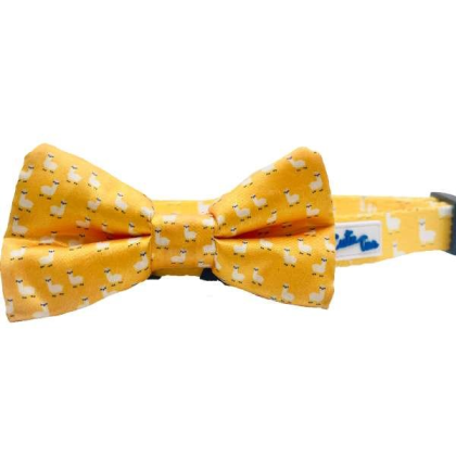 Llama Yellow - Cutie Ties Dog Bow Tie - One Size