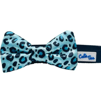 Blue Cheetah  - Cutie Ties Dog Bow Tie - One Size