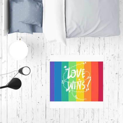 Love Wins Sublimation Rug / Pet Feeding Mat -   80 x 80 cm
