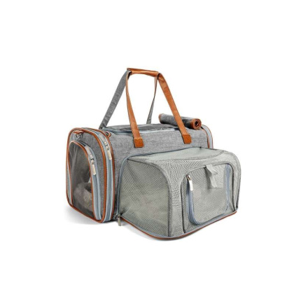 Platinum Gray - Mr. Peanut\'s Gold Series Big Apple Size Expandable Pet Carrier -