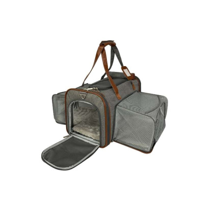 Platinum Gray - Mr. Peanut\'s Gold Series Standard Size Double Expandable Pet Carrier - 18 in L x 10.5 in W x 11 in H