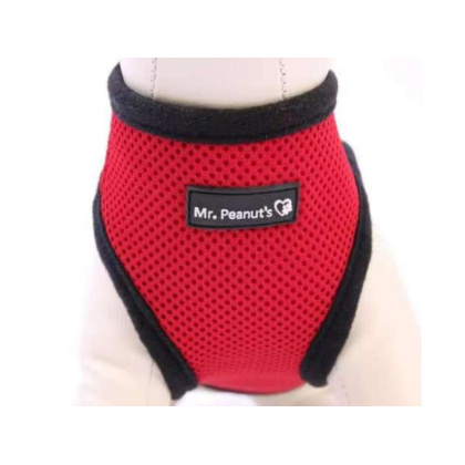 Red - Mr. Peanut\'s PupTrek Small Dog/Cat Soft Mesh Step In Harness Vest - Medium