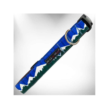 Blue/Green Snowcap Mtn - Mountain Dog Collars - XS 5/8\