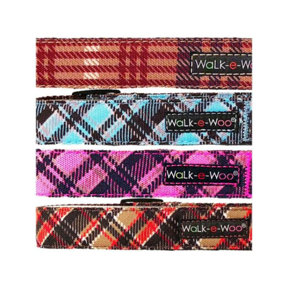 Hot Pink - Plaid Dog Collars - XS 5/8\