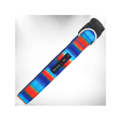 Blue/Orange - Tie Dye Dog Collars - S 3/4\