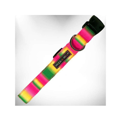Pink/Green - Tie Dye Dog Collars - XL 1.5\