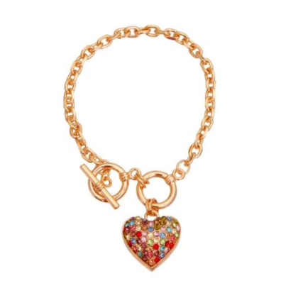 Gold Chain 3D Multi-Color Heart Dog Necklace - 12\