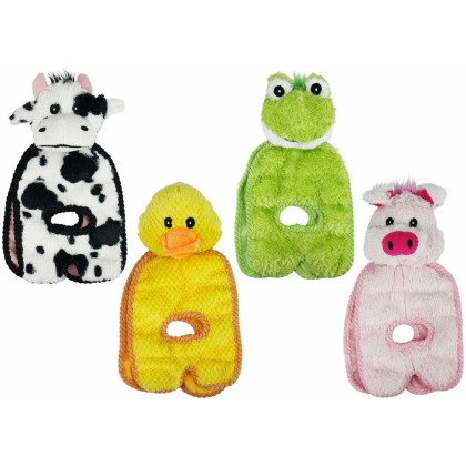 Multipet Tug O War Squeaker Mat Plush Toy Assorted Animals 14\